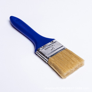 Brocha plana para pintar con cerdas de cerdo mezcladas, mango de plástico azul de 12-18 mm, origen Zhenjiang, Jiangsu - Product Image 1