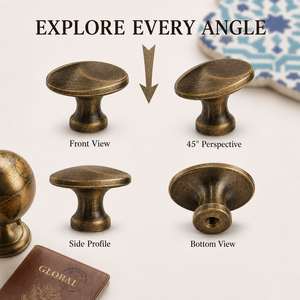 THUMB Italian <b>Antique</b> <b>Brass</b> Eco-Friendly Cabinet <b>Door</b> Handle Premium Interior Hardware Classic Designer Lever for Home Office - Product Image 1