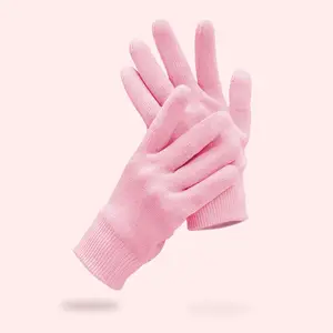 水疗凝胶手套可重复使用的硅水分内凝胶手部护理软化修复白色过夜保湿手保湿手套