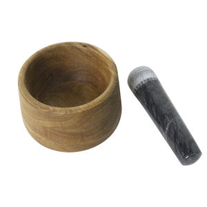 منزل طبيعي رخيص هاون خشب السنط ومدق رخامي لطحن الأعشاب الطازجة والتوابل والثوم والجواكامولي - Product Image 5