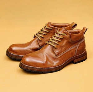 Bottes Martin vintage faites à la main à tige haute, semelle épaisse, en cuir, décontractées, chaussures habillées, Oxfords - Product Image 6