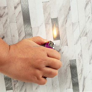 PVC Peel and Stick Backsplash Silver Metal Mosaico Autoadhesivo Aluminous Wall Mosaic Tiles - Product Image 3