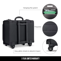 Valise à roulettes OEM personnalisée 1680D pour pilote, avocat, ou ordinateur portable, avec 2 roues pivotantes, bagage d'affaires à roulettes