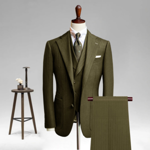 장인의 품질, 명품 남성 정장, 완벽한 프레젠테이션, 70% 울 혼방, 짙은 회색 비즈니스 3피스 수트 - Product Image 4