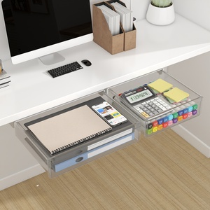 Treo dưới bàn lưu trữ dính attachable dưới bàn lưu trữ ngăn kéo ẩn tự dính Máy tính để bàn tổ chức ngăn kéo - Product Image 1