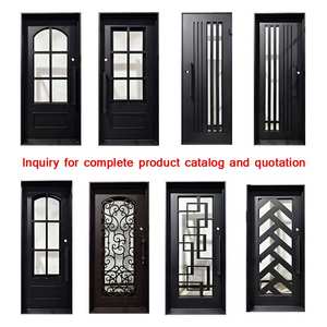 Conceptions modernes de porte de fer de porte simple, porte de gril de sécurité d'entrée en métal pour l'entrée principale à la maison - Product Image 4