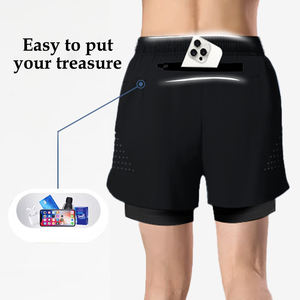 <span class=keywords><strong>Pantaloncini</strong></span> da Corsa Personalizzati da <span class=keywords><strong>Uomo</strong></span> Casual Traspiranti ad Asciugatura Rapida Ecologici Digitali Antivento Elasticizzati 100% Poliestere - Product Image 3