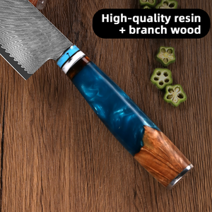 Cuchillo de Chef de Acero de Damasco de 8 Pulgadas, Cuchillo de Cocina Japonés Afilado Hecho a Mano, Gyuto para Cortar Carne, Verduras y Pescado - Product Image 4