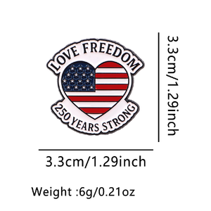 Spilla Distintiva Personalizzata all'Ingrosso, Nuovo Design, <span class=keywords><strong>Aquila</strong></span> Calva Patriottica Americana, 250° Anniversario del Quattro Luglio, Spilla a Cuore Smaltata - Product Image 6
