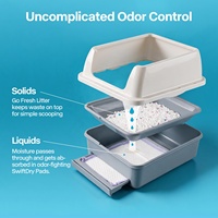 Litière pour chat AFP à contrôle puissant des odeurs avec des coussinets absorbants jetables super absorbants et des granulés absorbants les odeurs - 1,5 kg 4 L