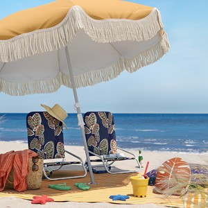 <span class=keywords><strong>Parasol</strong></span> de <span class=keywords><strong>plage</strong></span> orange de style bohème personnalisé <span class=keywords><strong>parasol</strong></span> de patio <span class=keywords><strong>pliable</strong></span> en coton avec glands vintage sac de transport pour l'extérieur - Product Image 3