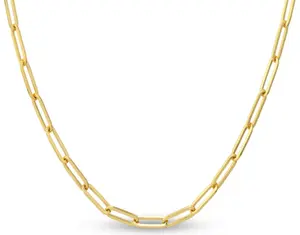 Factory Wholesale Brass 5MM width Paperclip Link Chain Necklace 18 inch or any size Jewelry Necklaces for Women and Men