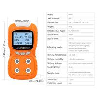 Alat Analisa Gas Oksigen O2 Industri Portabel, Meteran Mikro Klip Genggam, Detektor Kebocoran Wgsensor BX001 Baterai 2200mAh, Alarm Suara