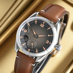 Montre mécanique de haute qualité pour homme prospère, avec boîtier en acier inoxydable de 38 mm et cadran à dégradé central - Product Image 2