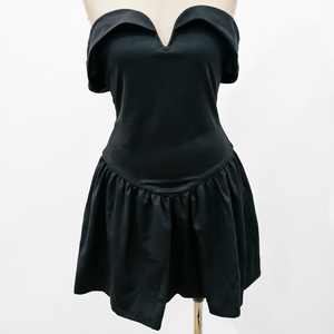 Robe Courte Noire Sexy Épaules Dénudées pour Femme, Modèle A-Line, Taille Cintrée, Idéale pour Soirées Élégantes – Nouvelle Collection - Product Image 5