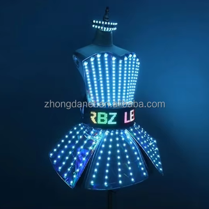 Vestido Luminoso con Espejos y Luces LED de Colores Zhongda para Bailarinas, DJ, Cantantes y Artistas de Bar, Ropa Brillante para Mujer - Product Image 4