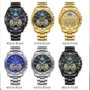 Relojes de Pulsera BINBONG B4833 de Lujo para Hombre, Relojes de Cuarzo de Negocios, Diseño Hueco de Acero Inoxidable, Resistentes al Agua 30M, Casuales - Product Image 2