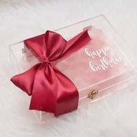 Benutzer definierte klare Acryl Hochzeit Geschenk verpackung Box abschließbare Andenken Boxen für Hochzeits feier Acryl Vitrine Acryl Box