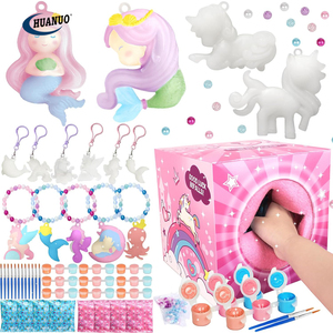 Cô Gái Đảng Ủng Hộ Hoạt Động 6 Keychain Sơn Kit + 6 Vòng Cổ Vòng Đeo Tay Làm Kit Kho Báu Hộp Đồ Chơi Trẻ Em DIY Craft Kit - Product Image 1