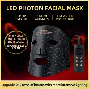Led masker terapi kulit led, lampu silikon terapi kecantikan kulit masker wajah terapi lampu merah
