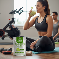 Complément alimentaire végétalien de qualité alimentaire à marque privée OEM/ODM favorisant le sommeil, la relaxation et la récupération musculaire – Poudre de glycinate de magnésium