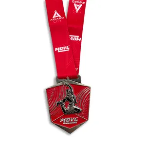 Médaille de sport avec logo en métal personnalisé pour souvenir Médaille personnalisée en métal 3D or argent bronze en alliage de zinc
