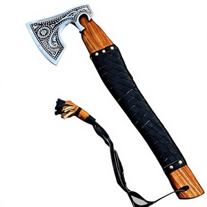 Hacha OEM personalizada con cabeza de acero forjado y mango de madera liso para acampar al aire libre, hacha para cortar leña en venta - Product Image 2