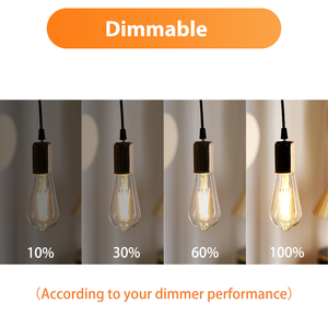 वियोज्य st45 नेतृत्व वाले फिलामेंट बल्ब 2w e26 250lm dimable अल्ट्रा गर्म सफेद सजावटी प्रकाश घर कैफे बार के लिए - Product Image 5