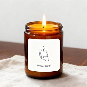 Autocollants personnalisés modernes et simples en vinyle PVC noir/transparent, imperméables, thermosensibles, pour bougies, avec logo de marque estampé à chaud, pour artisanat - Product Image 3