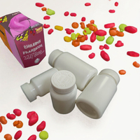 Bouteilles à pilules en HDPE blanc à large ouverture avec bouchon à vis, contenants en plastique pour comprimés, emballage personnalisé avec étiquette