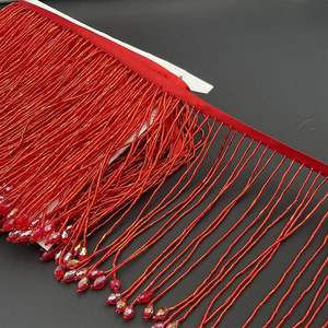 20cm 비즈 메탈릭 리프 스팽글 태슬 프린지 트림 부드러운 맞춤형 색상 의류 및 홈 텍스타일용 - Product Image 2