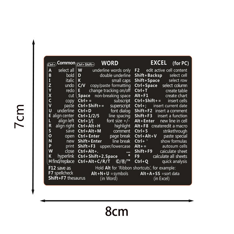 Word/Excel (texto blanco sobre fondo negro F)