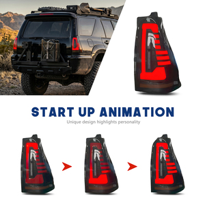 HCMOTIONZ Para <span class=keywords><strong>Toyota</strong></span> 4Runner 2003-2009 Hilux Surf Faros Traseros LED Giro Secuencial Animación DRL Ahumado Claro Par - Product Image 5