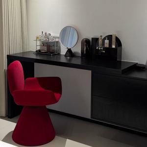 Chaise de coiffeuse de luxe légère avec dossier, moderne, rotative, minimaliste pour la chambre à coucher, le maquillage - Product Image 1