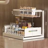 New Style Under Sink Organizer Under Sink Organizer und Aufbewahrung skorb 2 Tier Metal Slide Out Sink Shelf Pull Out Cabinet