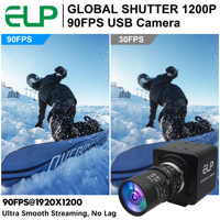 ELP 1080P 90fps Global Shutter USB Web Kamerası AR0234 Renk Sensörlü Video USB Kamera, Manuel Değişken Odaklı CS Lensli