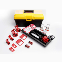 Kit de prévention des risques électriques Premium et Durable, Modèle EP-8773F Jaune, avec cadenas à clé, verrou de sécurité pour disjoncteur et dispositif de verrouillage