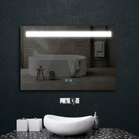 Miroir de salle de bain à lumière LED intelligent en alliage d'aluminium mural sans cadre