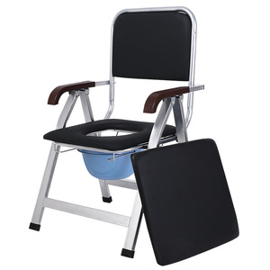 Chaise de toilette portable pour personnes âgées et handicapées, en acier inoxydable renforcé, pliable, pour usage domestique, avec pot amovible - Product Image 2
