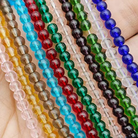 Cuentas Redondas de Cristal Transparente de Color Rojo Granate de 4 mm, 6 mm y 8 mm, Cuentas de Cristal Coloridas de Moda al por Mayor, Accesorios de Joyería de Fujian