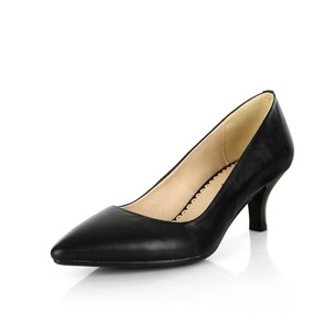 Escarpins classiques à talons bas pour femmes, à bout pointu, avec talons chaton, chaussures habillées formelles pour le bureau - Product Image 2