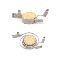 Câble de charge rétractable écologique, câble de charge rapide 5 en 1, adaptateur de charge multiple pour téléphone portable iPhone/Galaxy PS/tablettes