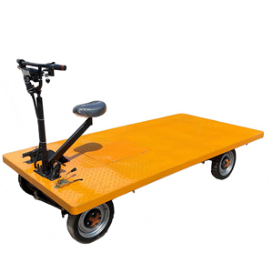 Elektrische platformwagen magazijn draagbaar krachtige handkar vlakke laadwagen zware uitvoering elektrische platformwagen - Product Image 1