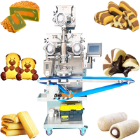 Machine à encrustation de pâtisserie multifonctionnelle à double garniture, automatique, en acier inoxydable de qualité alimentaire, biscuits, maamoul, mochi, barre de biscuits