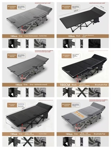 <span class=keywords><strong>Lit</strong></span> <span class=keywords><strong>pliant</strong></span> léger en aluminium – Durable, compact, inclinable et extensible pour le camping en plein air, la plage et la maison - Product Image 2