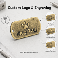 Placa de identificación para perros con huella de pata grabada con láser de aleación de zinc, etiqueta de identidad y llavero, para envíos internacionales