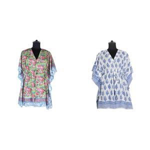 Robe courte à col V, Style Caftans, sans manches, pour femmes, vêtement d'été, - Product Image 1