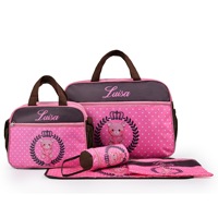 Deellt mode maman sac cinq pièces ensemble bébé couches couches sacs Nylon femmes sac à dos Polyester bébé sacs pour les mères