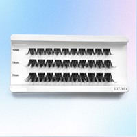 Extensions de cils DIY pré-collées en grappe, segmentées 3D, sans colle, super longue durée, réutilisables, en matériau PBT, sans cruauté animale