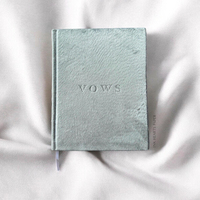 Ensemble de livre de vœux personnalisé en velours avec reliure rigide A5, gravé et embossé, 2 pièces, carnet de mariage
